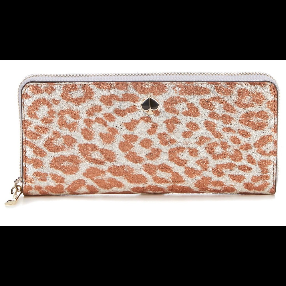 Kate Spade ♠️ Metallic Leopard Slim Wallet